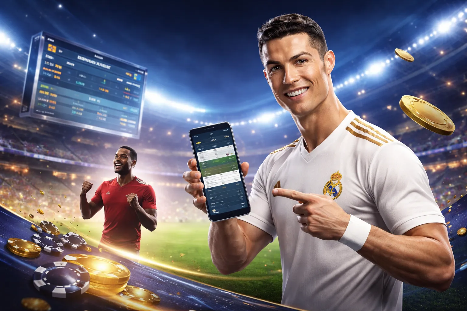 Ứng dụng roobet trên điện thoại di động, hiển thị giao diện cá cược thể thao và casino